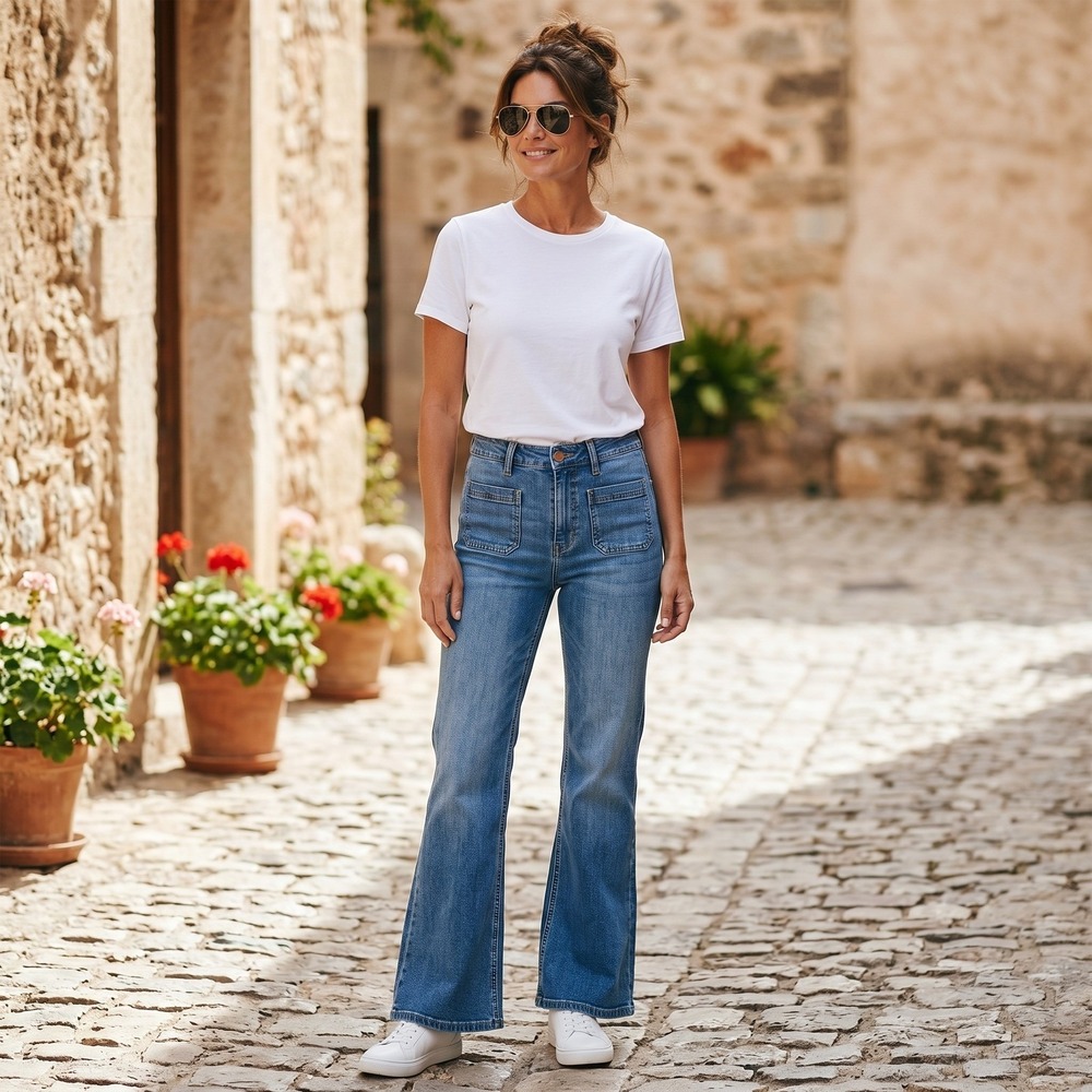 Jordache High Rise Flare Jeans Womens Size 4 Retro 80s Style